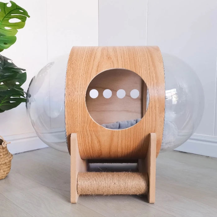 Modern Solid Wood Cat Litter Space Capsule Breathable and Cute Pet House for Comfortable Sleeping Delivery Room Furniture