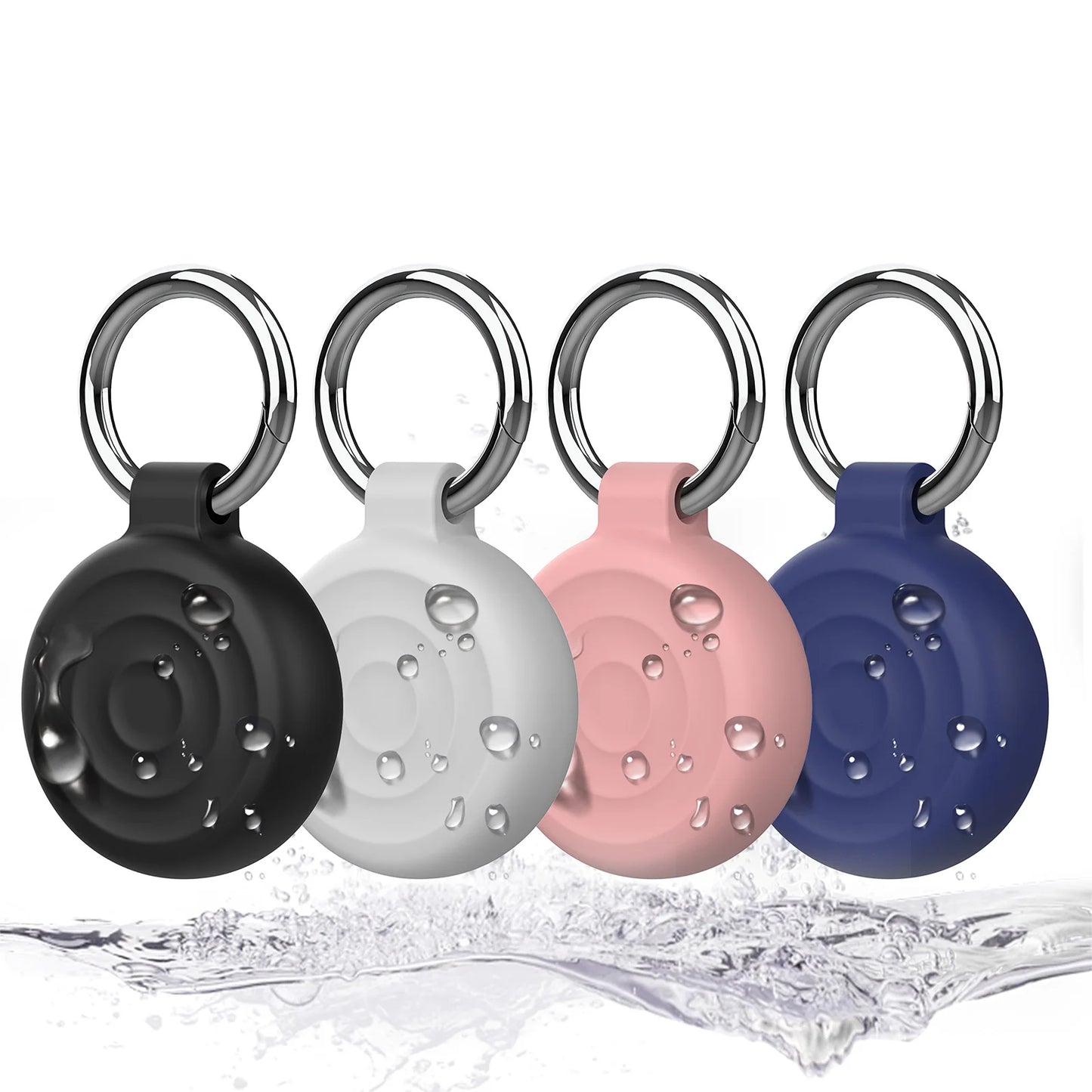 Upgraded Silicone Waterproof Airtag Keychain Holder Case for Airtag, Lightweight Anti-Scratch, for Luggage, Keys, Backpacks